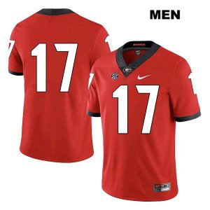 Men's Georgia Bulldogs NCAA #17 Eli Wolf Nike Stitched Red Legend Authentic No Name College Football Jersey CFI7854GE